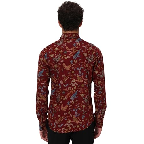 Image of MUFTI Men's Printed Slim Fit Cotton Casual Shirt with Spread Collar & Full Sleeve(Also Available in Plus Size) |Cotton Casual Shirt for Men | Casual Shirt for Men