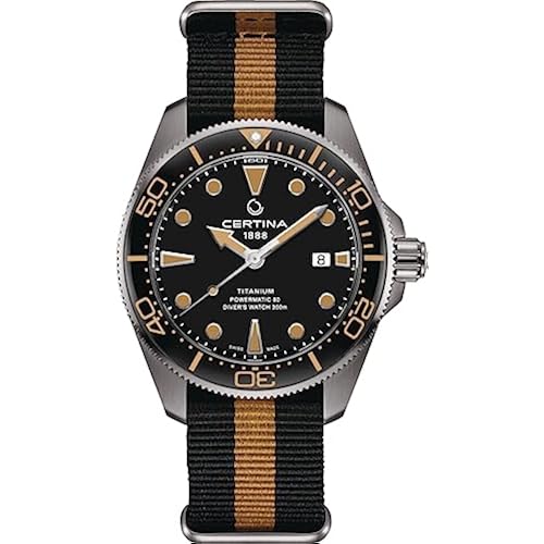 Certina, Mens, DS ACTION Diver 43mm, Titanium, Swiss Automatic, Diving Watch, C0326074805100