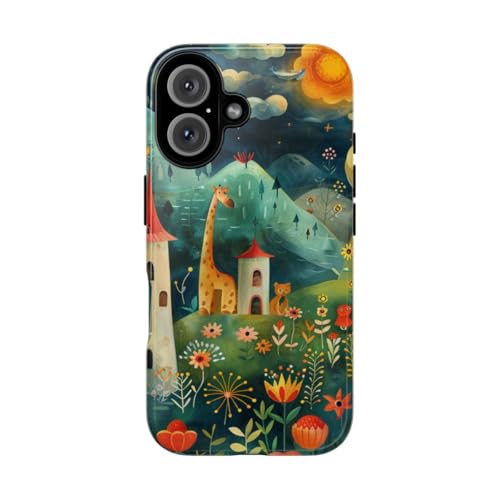 Coque iPhone 16 vert protégeant des rayures avec style féerique
