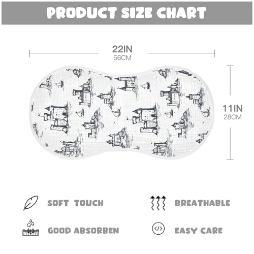 vvfelixl Hand Drawn Coast Burp Cloths for Baby Boy Girls Baby Washcloths Burp Rags 1 Pack2