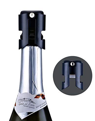 OWO Champagne Stopper with Stainless Steel, Professional Bottle Sealer for Champagne, Cava, Prosecco & Sparkling Wine, Champagne Saver Plug, Compact Champagne Bottle Plug (2pack)