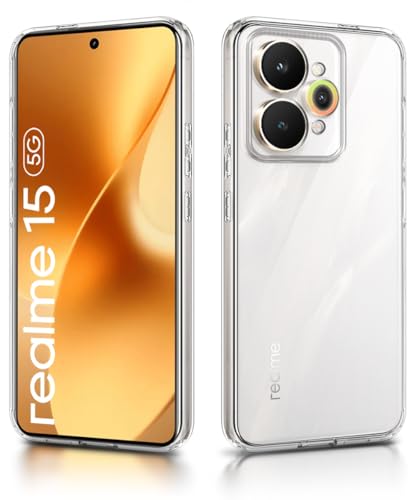 Image of WOW IMAGINE Transparent Back Cover Case for Realme 15 5G | Raised Bumps for Full Device & Camera Protection Shockproof TPU Silicone Back Case Mobile Cover - Transparent