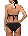 Vetinee Women's Black Halter Self Tie Twist Knot Ruched Two-Piece Bikini Set...