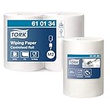 Tork Centrefeed Wiping Paper Roll White M2, Hand and Surface Wiping, 2 x 275m, 610134