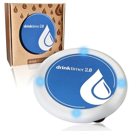 Trinkerinnerung drinktimer 2.0 – Achtsamkeit Trink Coach – Mehr Wasser trinken Alarm – Hilfe für bessere Flüssigkeitszufuhr – Ausreichend trinken hilft gegen Müdigkeit, Kopfschmerzen und Stress