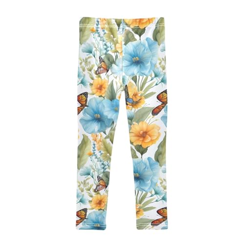 Kids High Waist Spring Flower Butterfly Leggings for Toddler Girls 4T 202b30932