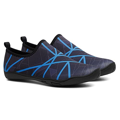 Sapatilha Neoprene Esportes Hibrida Antiderrapante (38, Preto/Azul)