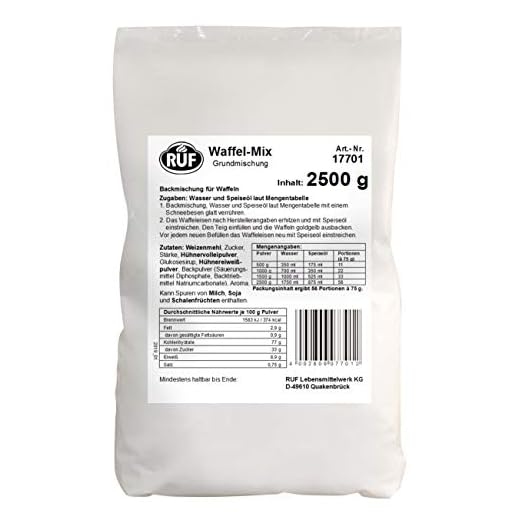 RUF Waffel-Mix, Großpackung, Grundmischung zur Herstellung von Waffeln im Waffeleisen, für Großküchen, Kantinen, Hotels und Restaurants, 1 x 2500g