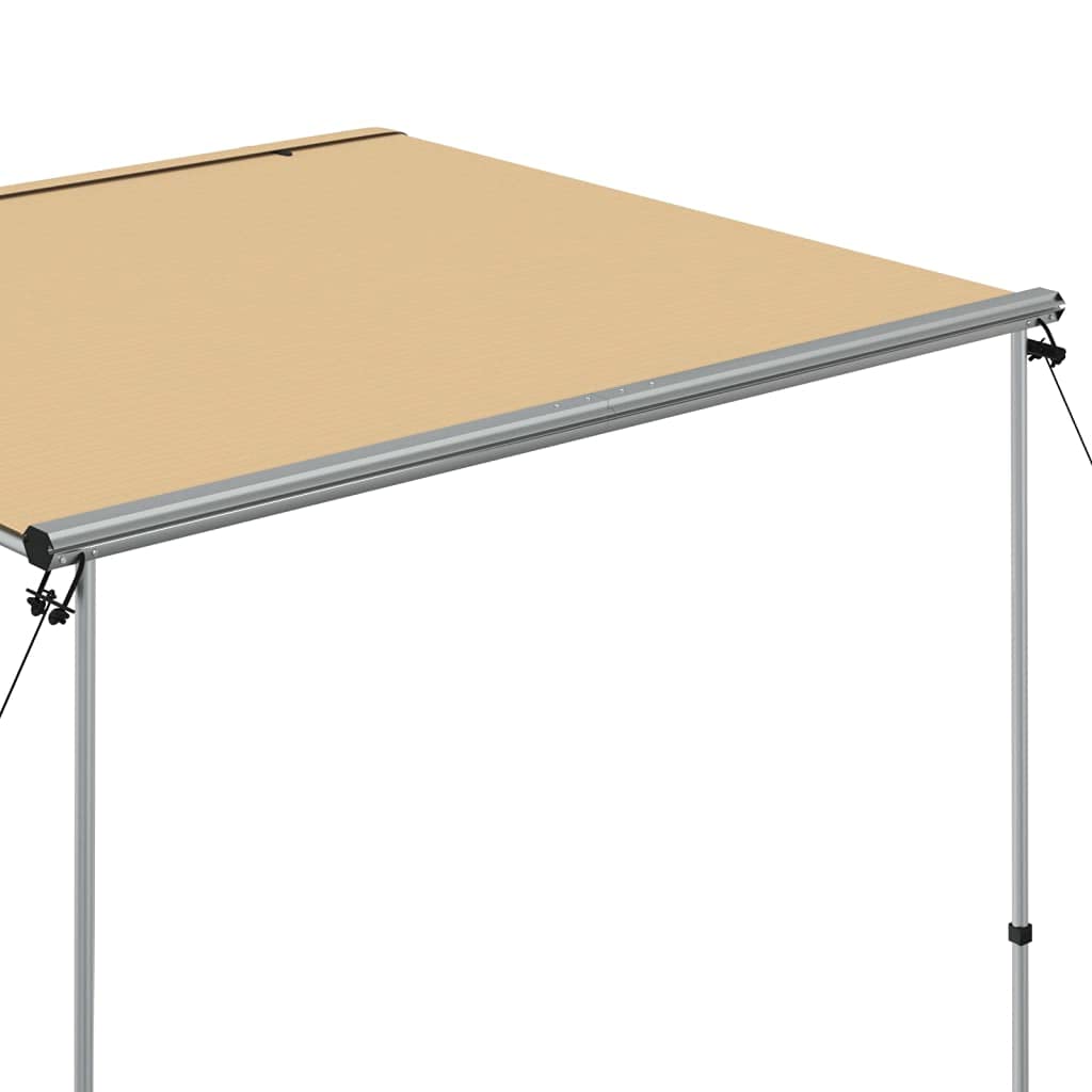Beige Caravan Awning, x x m, Aluminum Frame, Polyester PVC, UV Protection, Waterproof Storage Bag, for Camping, Outdoor Trips, Festivals
