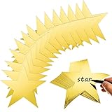 120 Pieces Stars Cutouts Gold Double Printed Star Cutouts Aluminum Foil Paper Star Confetti Cutouts