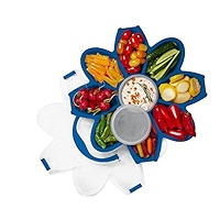Serving Tray - Unique 9 Compartment Flower Snack Tray W/Dressing - View #3