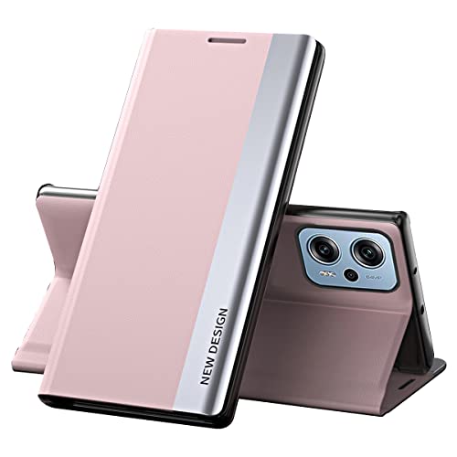 Ccsmall Business Leather Case For Xiaomi Poco X4 Gt With Stand, [Shockproof Tpu Interior Case] Protective Flip Phone Case For Xiaomi Poco X4 Gt Cx Pink #TOP22