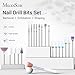 MelodySusie 21pcs Nail Drill Bit Set, Professional 3/32'' Ceramic Diamond Carbide Acrylic Gel Nail Art Tool Kit, Cuticle Remover Bit for Acrylic Gel Dip Powder, Nail Manicure Pedicure, Salon Home