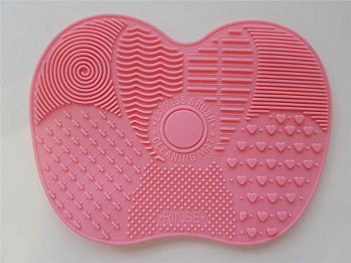 Make Up Washing Brush Gel Cleaning Mat Foundation Makeup Brush Cleaner Pad Silicone Brush Cleaner (Pink)