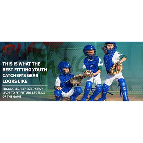 Image of Easton | Black Magic 3.0 Youth Baseball Catcher Gear Set | Helmet, Chest Protector & Leg Guards | Multiple Sizes /Colors