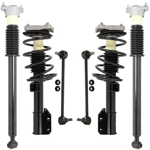 Image of Detroit Axle - 6pc Struts Shocks Kit for 10-15 Mercedes-Benz GLK350 13-15 GLK250, 2 Front Struts Coil Spring 2 Sway Bar End Links 2 Rear Shock Absorbers Assembly 2013 2014 2015 Replacement Suspension