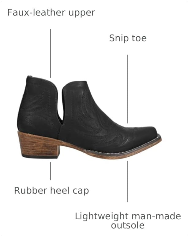 Image of ROPER Womens Ava Leopard Snip Toe Casual Boots Ankle Low Heel 1-2 inch