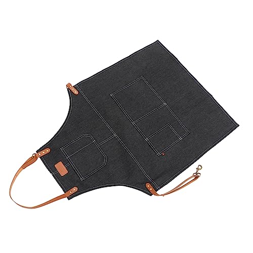 COLLBATH Denim Gardening Apron Pockets Multi-purpose Anti-oil Grease-resistant Cooking Apron for Bbq Artistic Painting