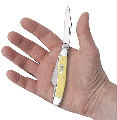Case Xx Wr Pocket Knife Yellow Synthetic Medium Stockman Cv Item #035 - (3318 Cv) - Length Closed: 3 5/8 Inches #TOP4