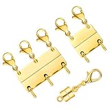 Cabipeove Necklace Layering Clasps, 3Pcs Layered 18k Gold Necklaces for Women, Necklace Separator for Layering, Jewelry Clasps for Necklaces
