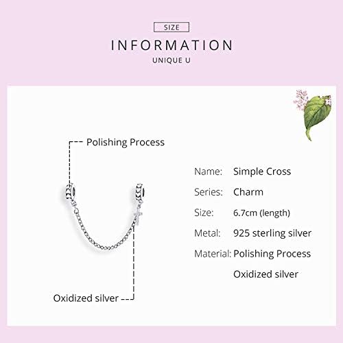 Clip Lock Spacer Stopper Charm Bead Love Heart Charm Bracelets for Women 925 Sterling Silver Safety Chain Charms for Pandora Bracelets - Image 3