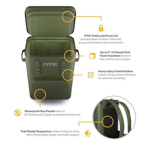 RTIC 48-Can Ultra-Tough Backpack Cooler (Olive) — view 4