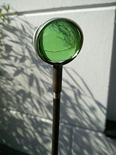 Zen Man Edelrost GartenStecker GartenGlaskugel Glasdeko Rost Gartenfigure Beetstecker Gruen 115 * 4 * 4 cm 101569