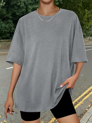 Image of Trendy Queen Womens Oversized T-Shirts Short Sleeves Workout Tops | Casual Summer Gym Tees Plus Size Fashion Clothes 2026