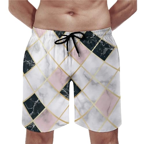 Swim trunk avec poches motif marbre idéal pour la plage et la piscine
