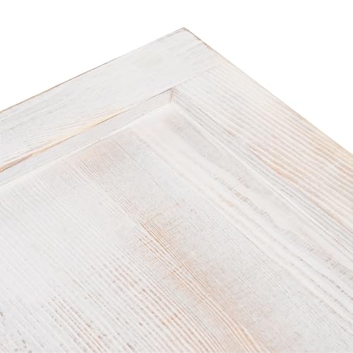 Tabla de cortar rectangular de madera de pino blanca de 30 x 21 pulgadas con asas, cubierta decorativa para estufa y bandeja grande para servir miniatura 5