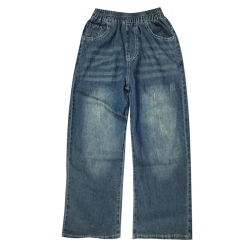 Boys Casual Elastic Waist Pants Durable Denim Trousers for Everyday Wear Stylish Loose Fit Bottoms for Outdoor4