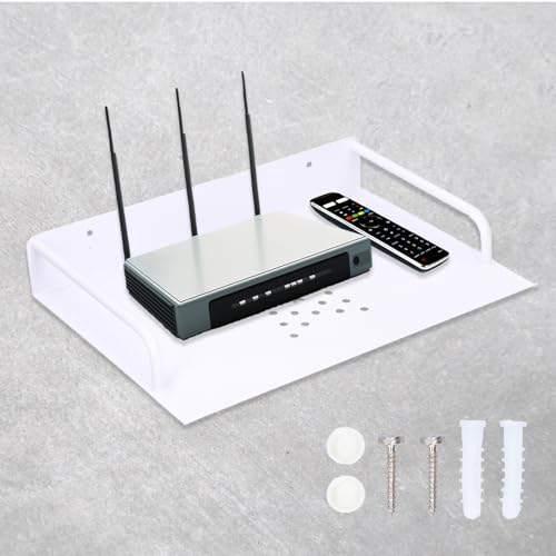 GAESHOW Soporte de enrutador Espacio de aluminio Enrutador WiFi montado en la pared Caja de TV Proyector DVD Estante de enrutador con soporte de carga alta