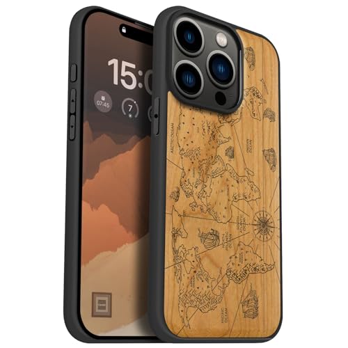 Coque Magsafe iPhone 15 Pro en bois Cerise, l'étui antichoc idéal pour les voyageurs