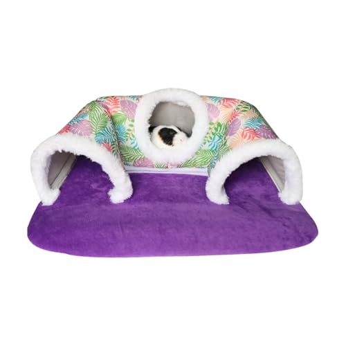 Softable Cotton Pet Bed for Hamsters Pigs Detachable Warm Shelter Easyly Cleaning Safe Chews Proof Removable U Shape Pet Bed