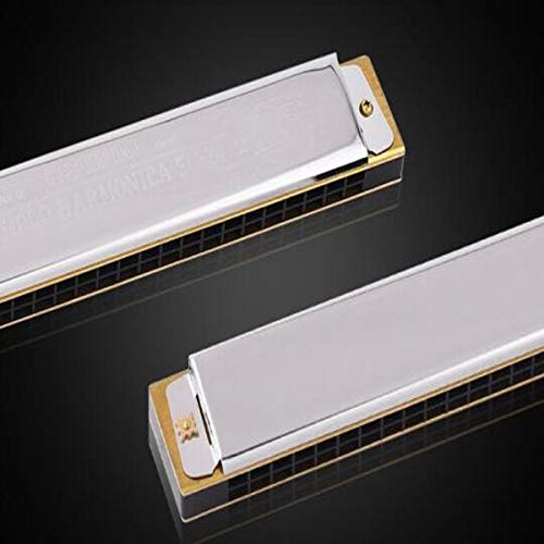 KMDSM Harmonica, Polyphonique 24 Trou C Adulte Enfants Débutant Initié Autodidacte Professionnel Jouant de la Musique, Instruments de Musique (envoyer Manuels), Argent – vue 4