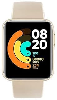 【日本正規代理店品】Xiaomi Mi Watch Lite スマートウォッチ 着信通知 スマートスポーツウォッチ 腕時計/活動量計/歩数計/心拍計 5ATM防水 連続9日間使用 GPS&GLONASS搭載(アイボリー)