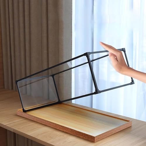 Vitrina de plástico con base de madera,...