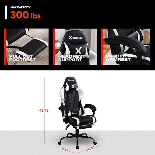 X Rocker PC Computer Video Gaming Office Chair, Built in Audio Speakers and Ergonomic Design for Men, Boys, Girls, Teens - Image 3