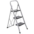 Smartxchoices 3-Step Folding Ladder with Handgrip Wide Anti-Slip Platform, Lightweight Steel Ladder ,330 lbs Load Capacity Step Ladder, Portable Steel Step Stool for Kitchen Shop