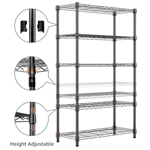Image of M MZG 1250 lbs Storage Shelving Utility Shelving Unit 5-Tier Utility Shelving Unit Steel Organizer Wire Rack for Home,Kitchen,Office (13.7 inch D x 23.6 inch W x 62.4 inch H)