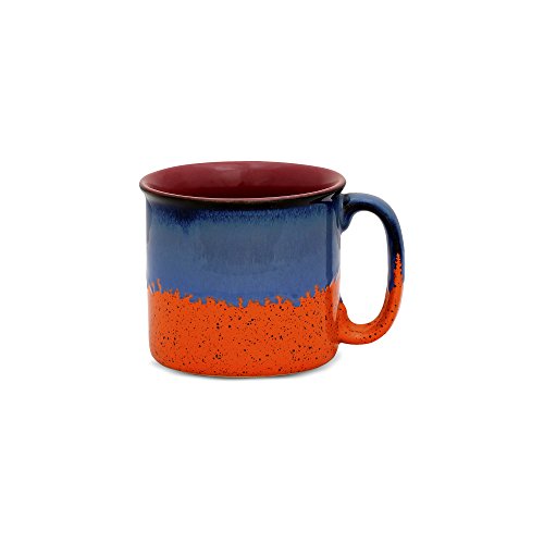 Image of Caffeine Ceramic Stoneware Handmade Orange & Blue Studio Maggie Mug (Set of 2)