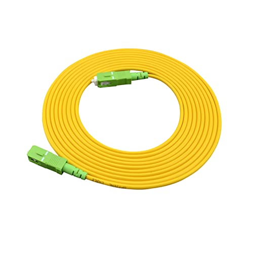 LAZY COOK Câble fibre optique SC/APC vers SC/AP monomode simplex 9/125 compatible 99% avec Movistar/Jazztel/Vodafone/Orange etc. (2M, Jaune) Cover