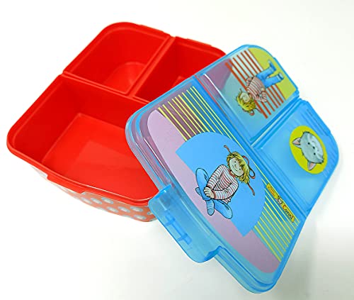 Conni Kinder Brotdose mit 3 Fächern,Lunchbox,Bento Brotbox für Kinder - ideal für Schule, Kindergarten oder Freizeit