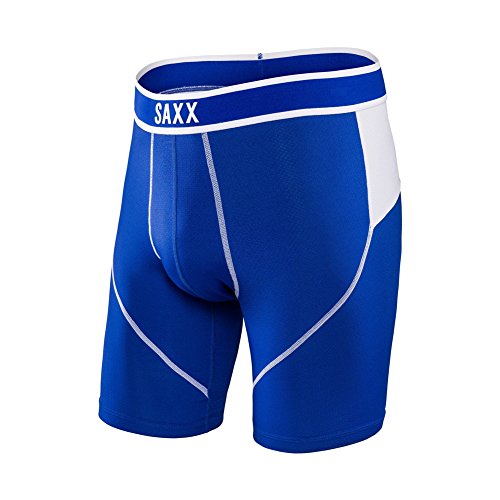 SAXX UNDERWEAR Mens Kinetic Long Leg Cobalt/White SM