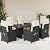 YITHOPI 7 Piece Patio Dining Set with Cushions Black Poly Rattan Versatile Lounge Furniture Outdoor Lounge Set Patio Furniture Sets Balcony Furniture Sets for patios, Gardens, Decks