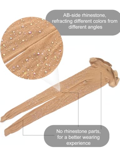 Image of VEBZIN More Sparkly Fishnets Tights Fishnet Stockings Rhinestone Fishnet Tights for Women