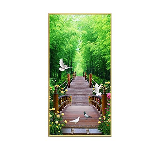 Kit Peinture Diamant 5D Forêt de Bambou, Idée Cadeau Originale Arts Craft et Mosaïque