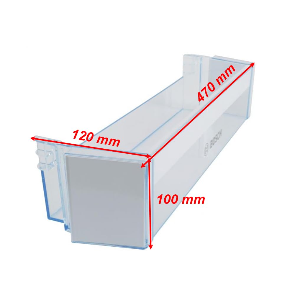 Balconcino Porta Bottiglie Scaffale Frigo 470 x 120 x 100 mm Per Frigorifero Compatibile con Bosch per Modelli: KGV KSV KDV KGW Ed Ulteriori