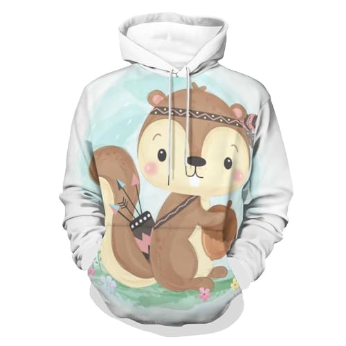 Hoodie Adorable UMENG pour Homme et Femme - Sweat à Capuche Manche Longue Noir Taille S