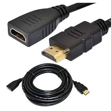 Lapster 1.5 Meter High Speed Gold Plated HDMI Male to Female Extension Cable (Black)